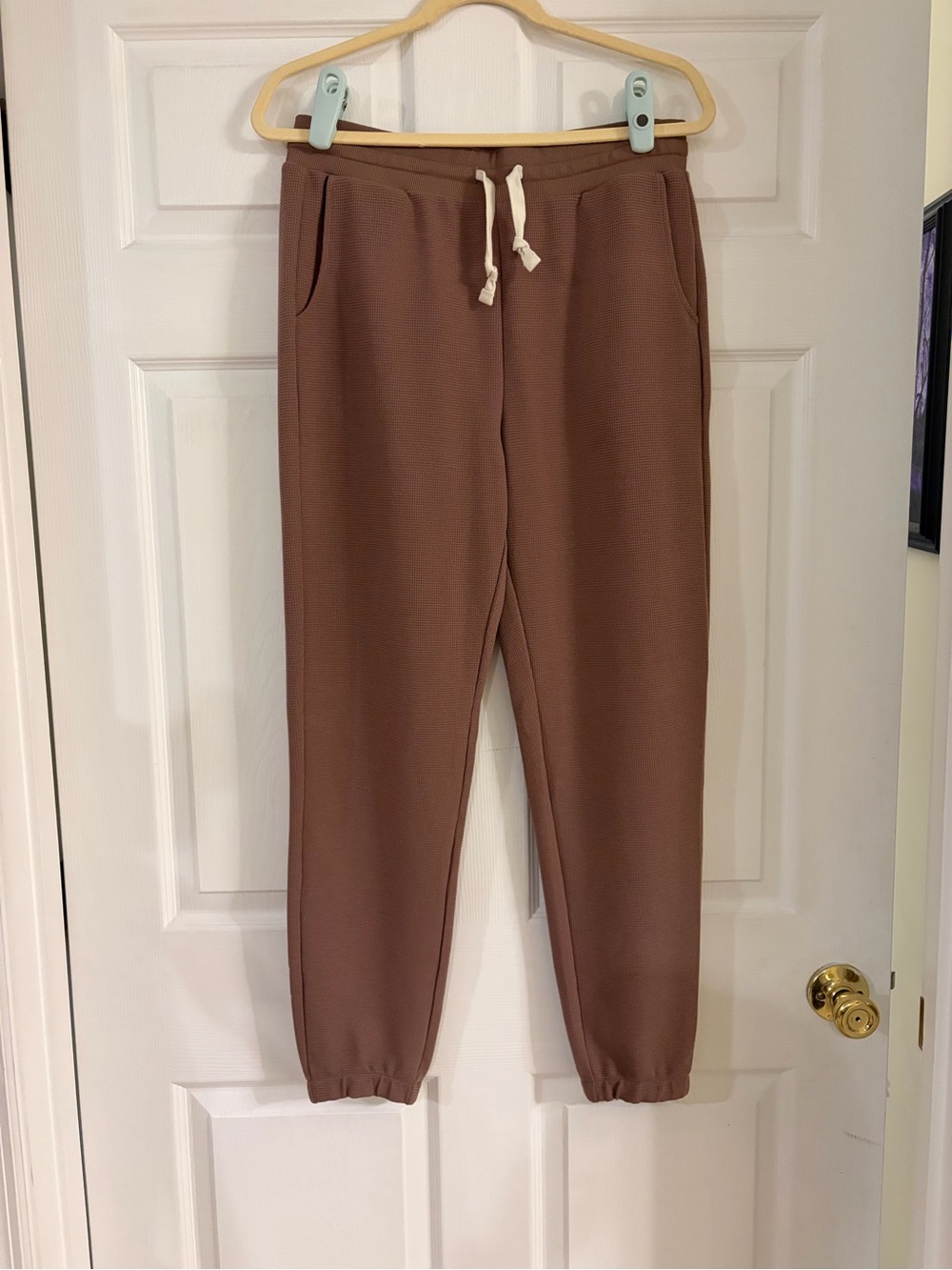 Free Fly apparel dusty rose women’s waffle knit joggers pants size medium
